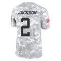 C.Panthers #2 Michael Jackson Player Arctic Camo Salute to Service Limited Game Edoa Stitched Jerseys