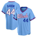 A.Braves #44 Hank Aaron Player Powder Blue 2026 City Connect T-shirt Home Game Edoa Stitched Jerseys
