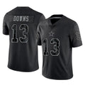 D.Cowboys #13 Caleb Downs Player Black Limited Reflective Home Game Edoa Stitched Jerseys