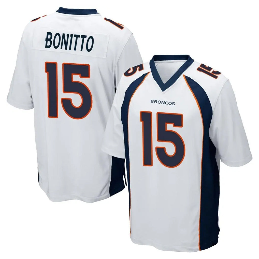 D.Broncos #15 Nik Bonitto Player White Game Edoa Stitched Jerseys