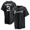 A.Braves #3 Dale Murphy Player Black Home Game Edoa Stitched Jerseys
