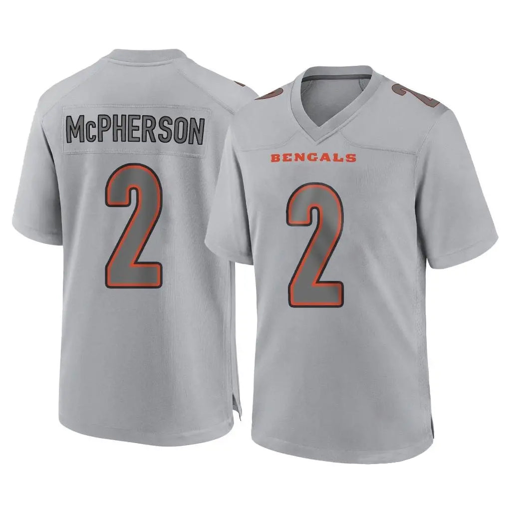C.Bengals #2 Evan McPherson Player Gray Atmosphere Fashion Game Edoa Stitched Jerseys