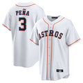 H.Astros #3 Jeremy Pe?a Player White Home Game Edoa Stitched Jerseys