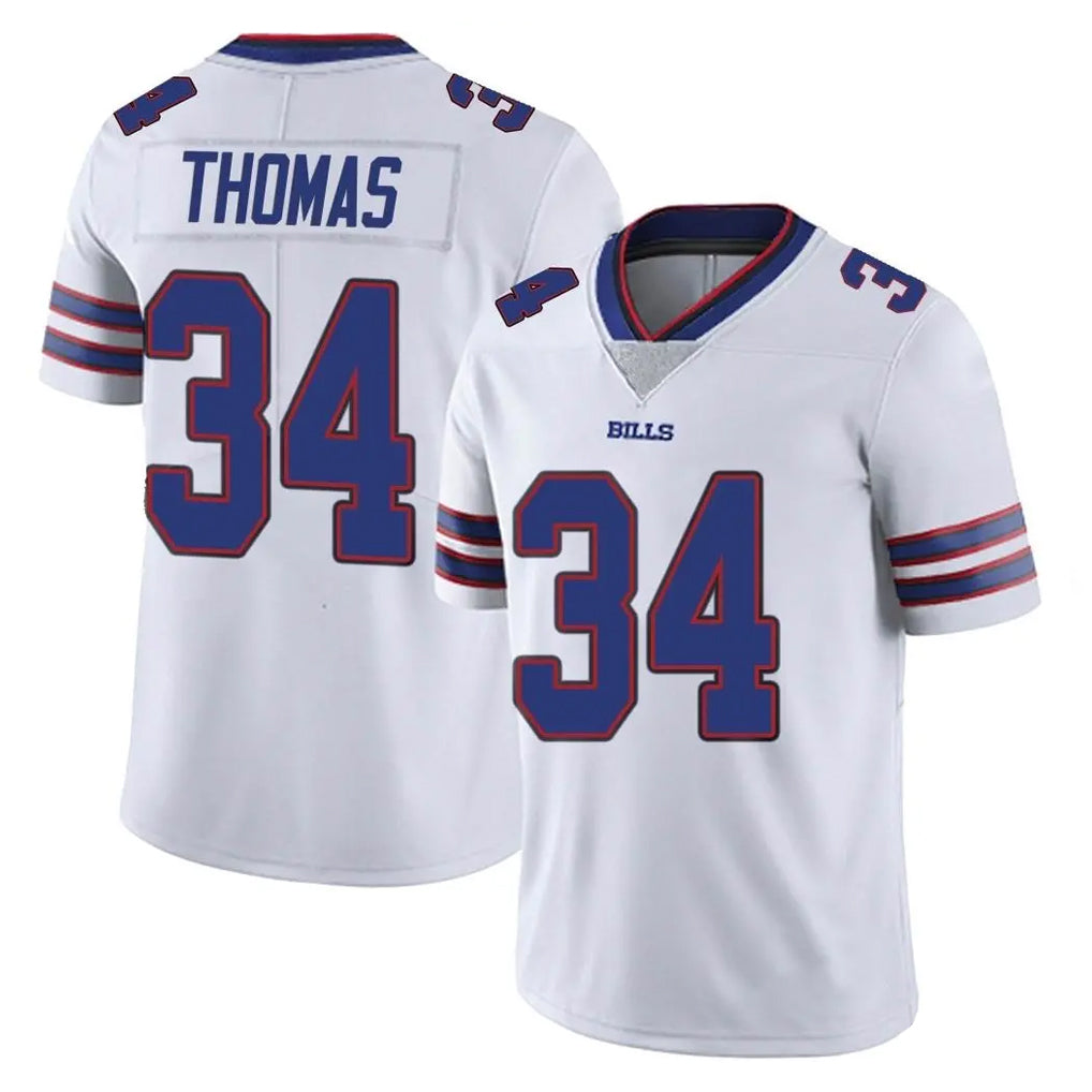 B.Bills #34 Thurman Thomas Player White Vapor Untouchable Limited Edoa Stitched Jerseys