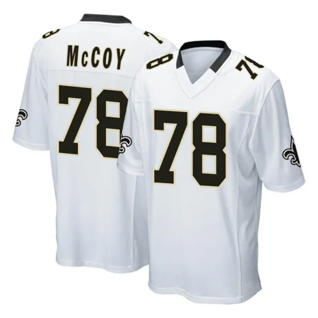 NO.Saints #78 Erik McCoy Player White Home Game Edoa Stitched Jerseys