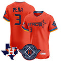 H.Astros #3 Jeremy Pe?a Player Orange City Connect Texas Patch Vapor Premier Limited Elite Home Edoa Stitched Jerseys