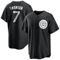 C.Cubs #7 Dansby Swanson Player Black Game Edoa Stitched Jerseys