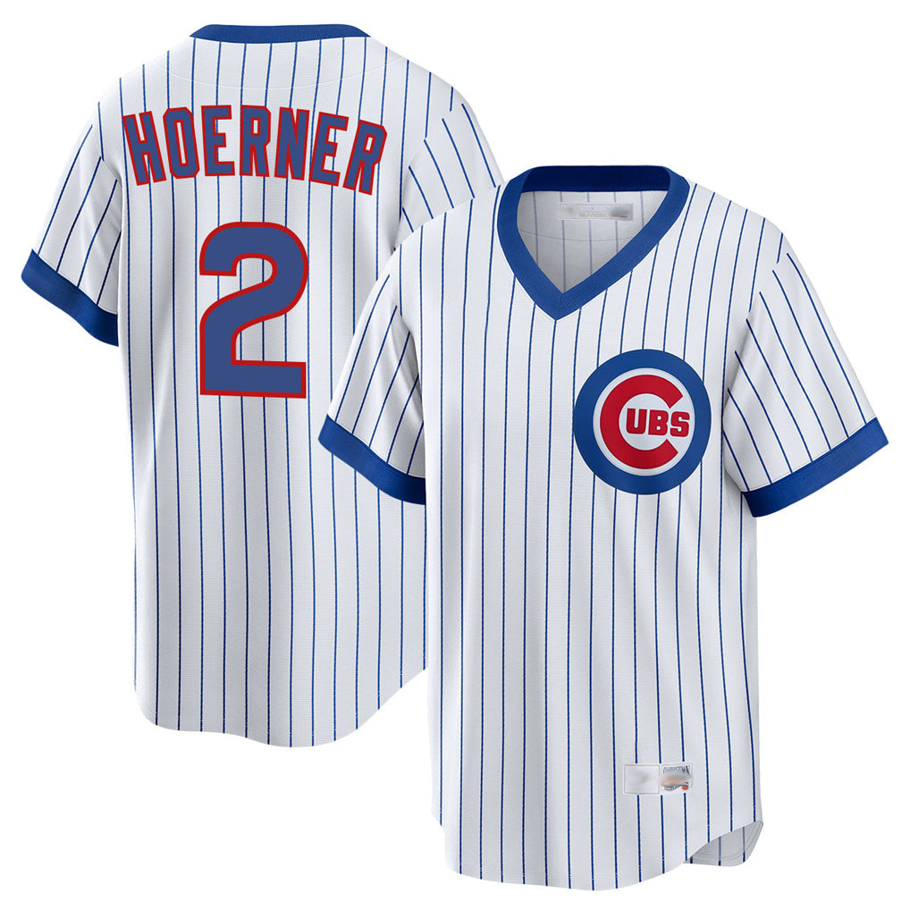 C.Cubs #2 Nico Hoerner Player White T-shirt Cooperstown Collection Limited Edoa Stitched Jerseys