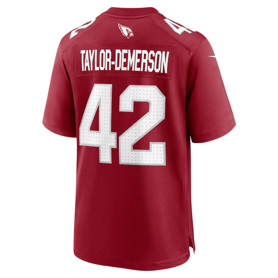 A.Cardinals #42 Dadrion Taylor-Demerson Player Cardinal Home Game Edoa Stitched Jerseys