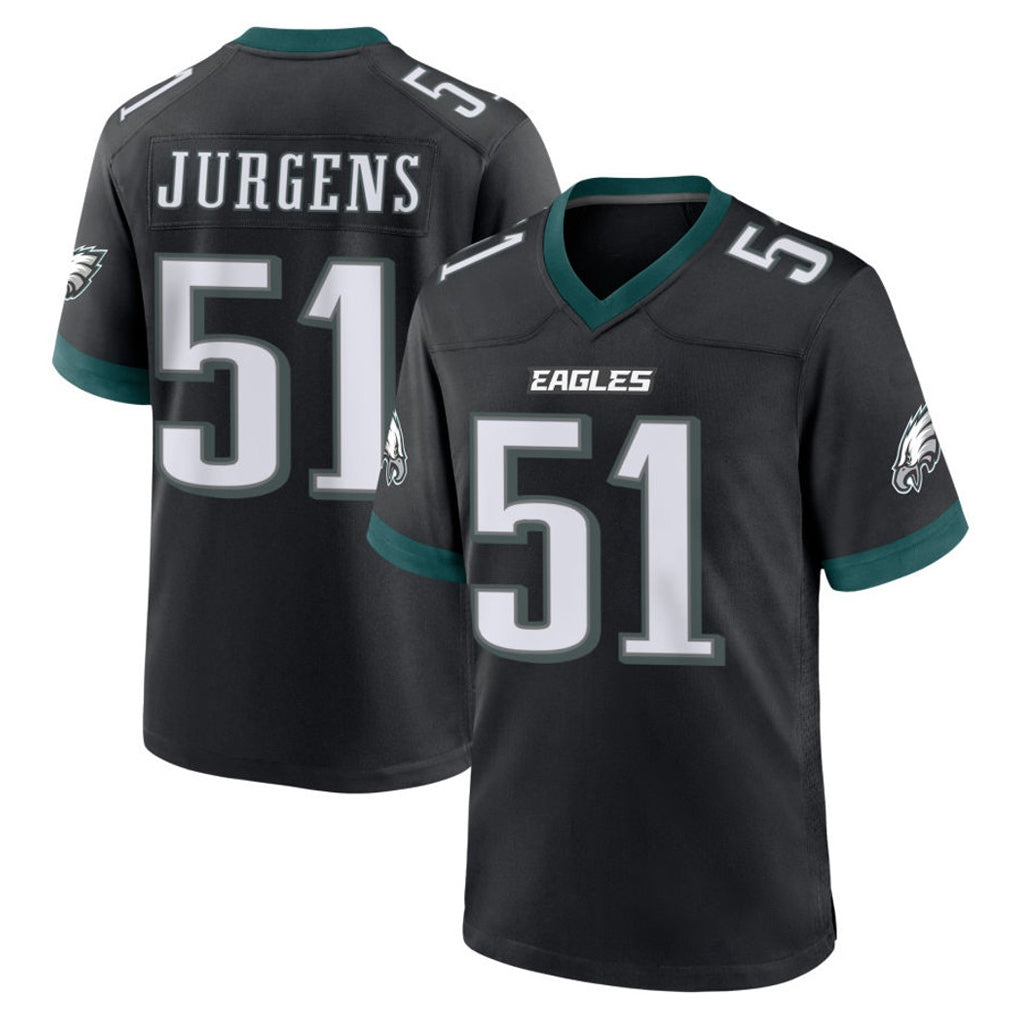 P.Eagles #51 Cam Jurgens Player Black Game Home Edoa Stitched Jerseys