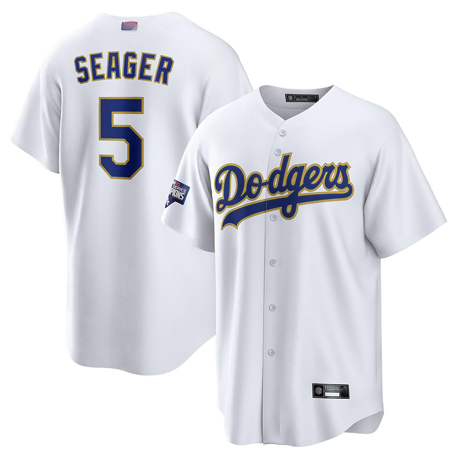 LA. Dodgers #5 Corey Seager Player White Cool Base Home Edoa Stitched Jerseys