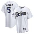 LA. Dodgers #5 Corey Seager Player White Cool Base Home Edoa Stitched Jerseys