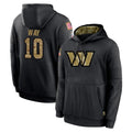 W.Commanders #10 Tress Way Player Black Salute to Service Performance Pullover Hoodies Home Game Edoa Stitched Jerseys