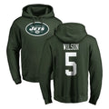 NY.Jets #5 Garrett Wilson Player Green LOGO Pullover Hoodies Limited Game Edoa Stitched Jerseys