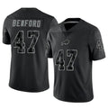 B.Bills #47 Christian Benford Player Black RFLCTV Limited Edoa Stitched Jerseys
