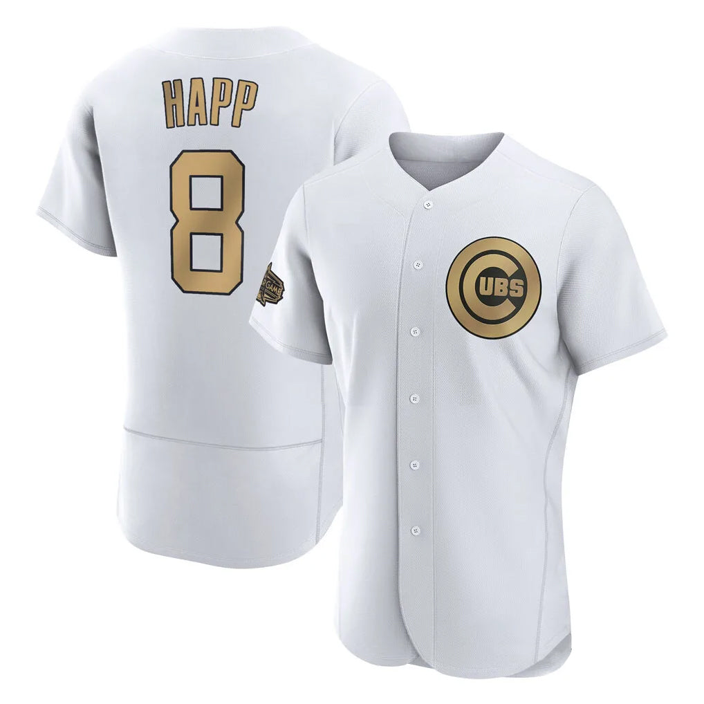 C.Cubs #8 Ian Happ Player Gold All-Star Limited Elite Home Game Edoa Stitched Jerseys