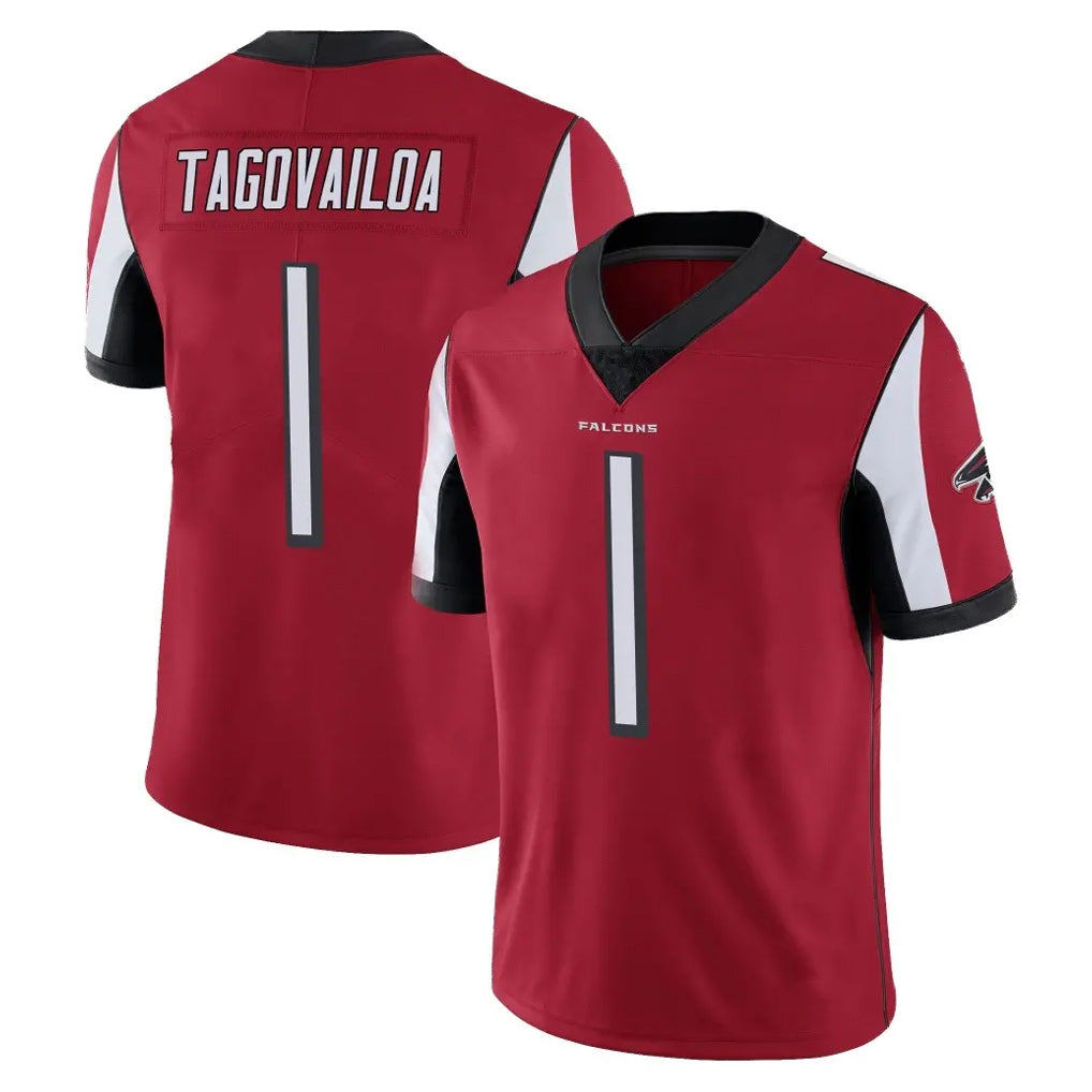 A.Falcons #1 Tua Tagovailoa Player Red Color Vapor Untouchable Limited Home Game Edoa Stitched Jerseys