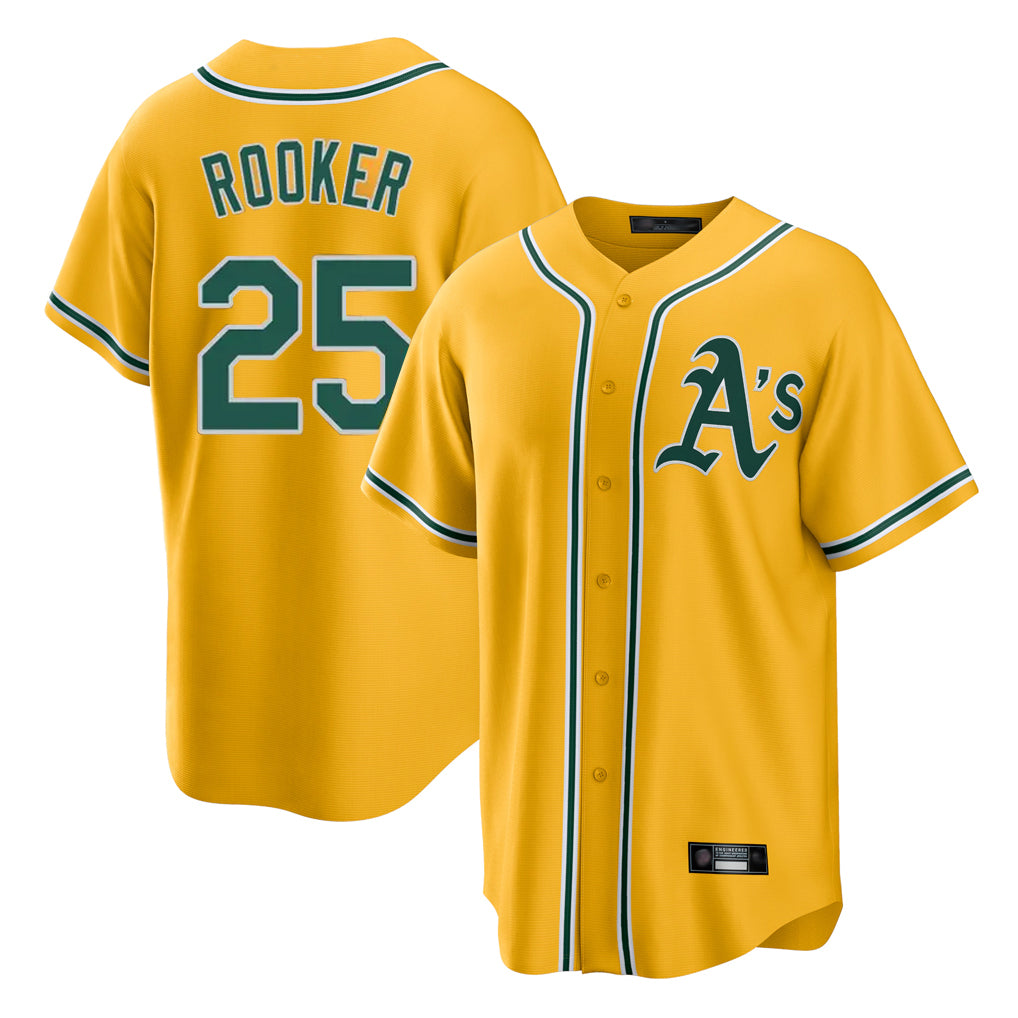 Athletics #25 Brent Rooker Player Gold Alternate Home Game Edoa Stitched Jerseys
