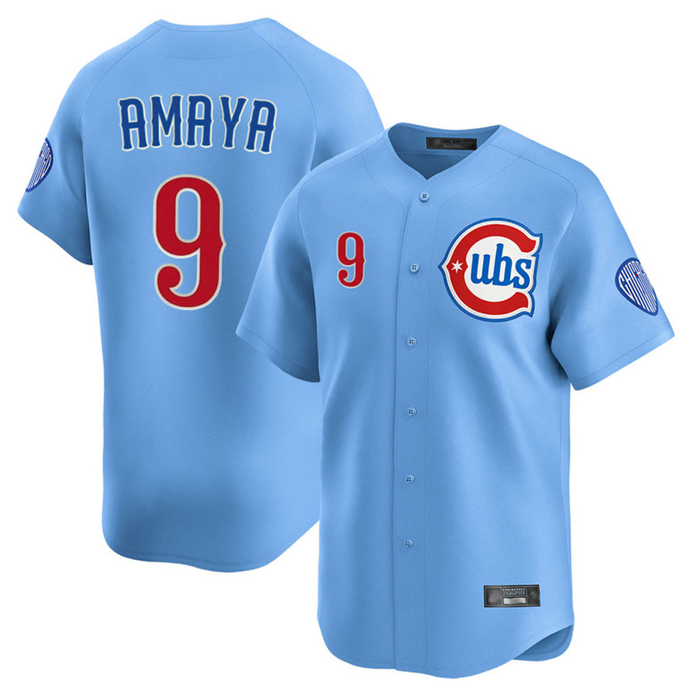 C.Cubs #9 Miguel Amaya Player Light Blue Limited Home Edoa Stitched Jerseys
