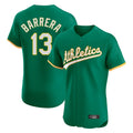 Athletics #13 Luis Barrera Player Kelly Green Limited Elite Home Game Edoa Stitched Jerseys