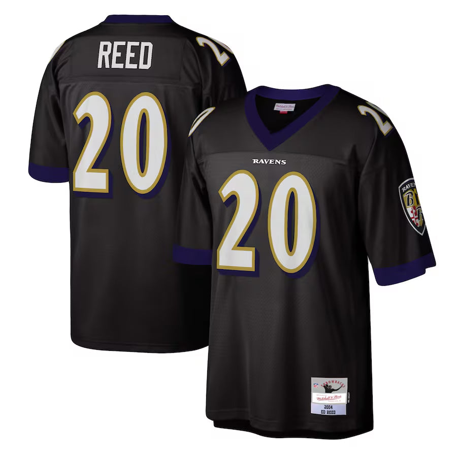 B.Ravens #20 Ed Reed Player Black Mitchell & Ness Legacy Replica Edoa Stitched Jerseys
