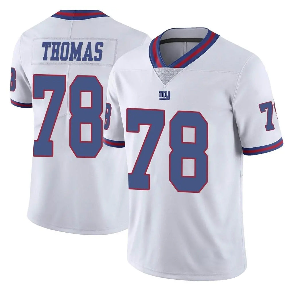 NY.Giants #78 Andrew Thomas Player White Color Rush Home Game Edoa Stitched Jerseys
