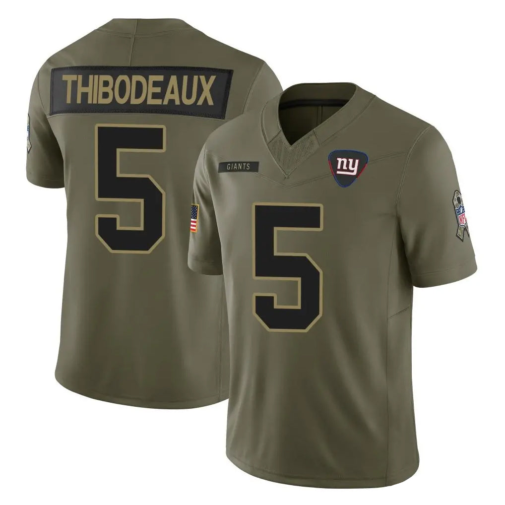 NY.Giants #5 Kayvon Thibodeaux Player Olive 2025 Salute To Service Limited Edoa Stitched Jerseys
