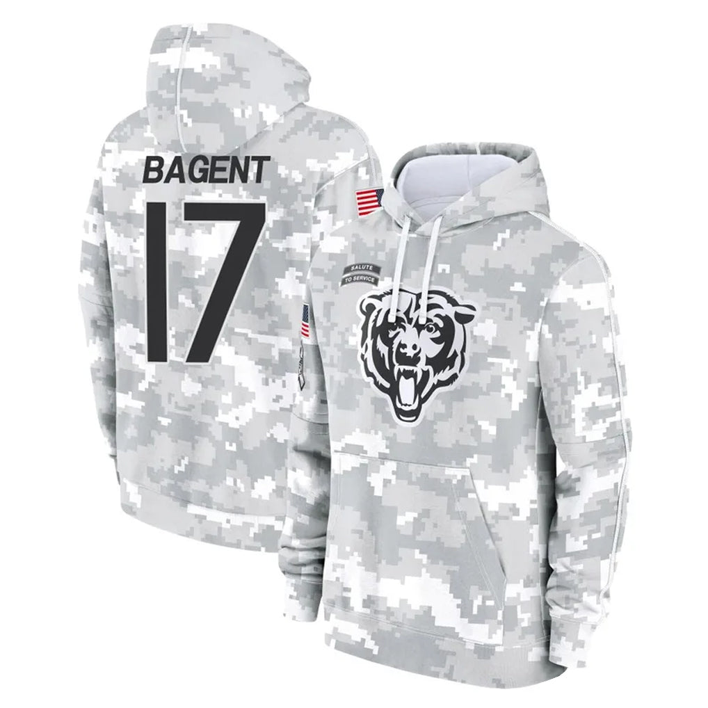 C.Bears #17 Tyson Bagent Player Arctic Camo Salute to Service Pullover Hoodies Limited Edoa Stitched Jerseys