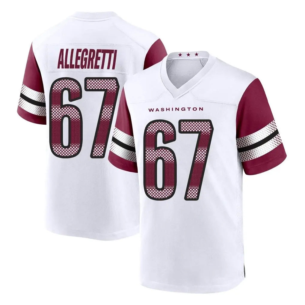 W.Commanders #67 Nick Allegretti Player White Game Home Edoa Stitched Jerseys