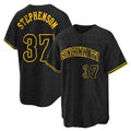 C.Reds #37 Tyler Stephenson Player Black Snake Skin City Home Edoa Stitched Jerseys
