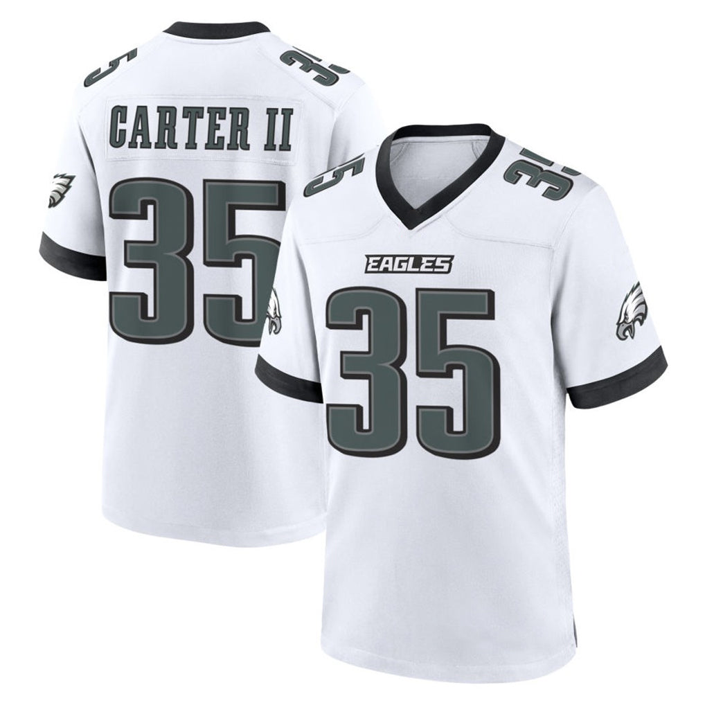 P.Eagles #35 Michael Carter II Player White Game Home Edoa Stitched Jerseys