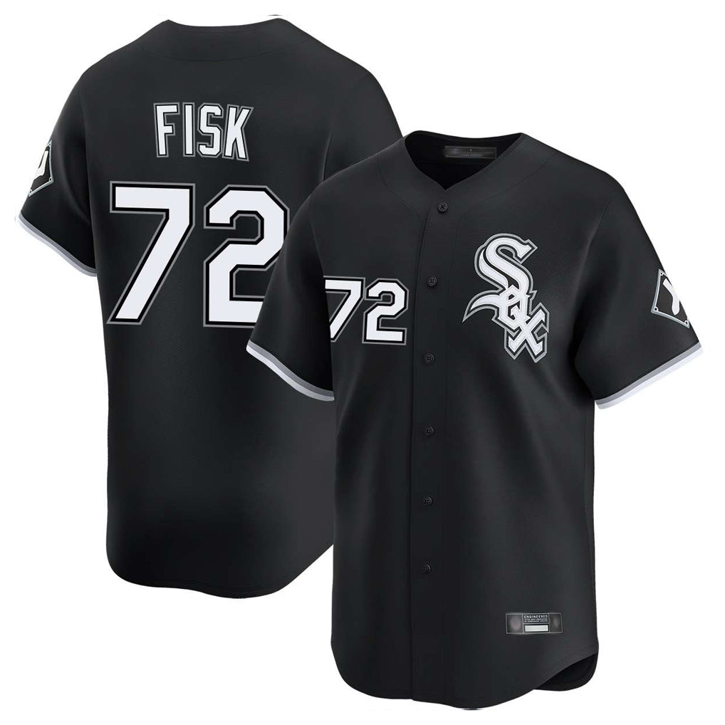 C.White Sox #72 Carlton Fisk Player Black Limited Home Edoa Stitched Jerseys