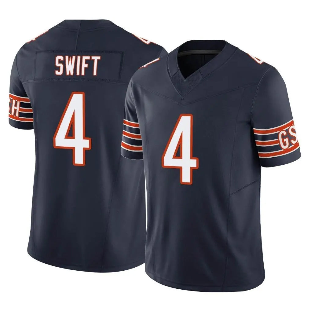 C.Bears #4 D'Andre Swift Player Navy Vapor F.U.S.E. Limited Home Game Edoa Stitched Jerseys