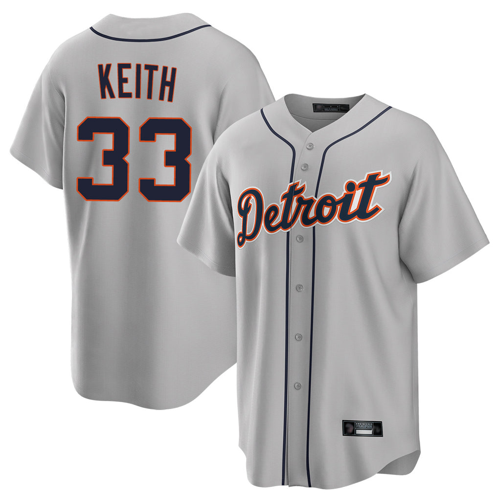 D.Tigers #33 Colt Keith Player Gray Home Game Edoa Stitched Jerseys