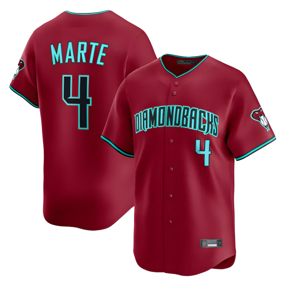 A.Diamondbacks #4 Ketel Marte Player Red Limited Home Game Edoa Stitched Jerseys