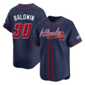 A.Braves #30 Drake Baldwin Player Navy 2025 Speedway Classic Home Game Edoa Stitched Jerseys