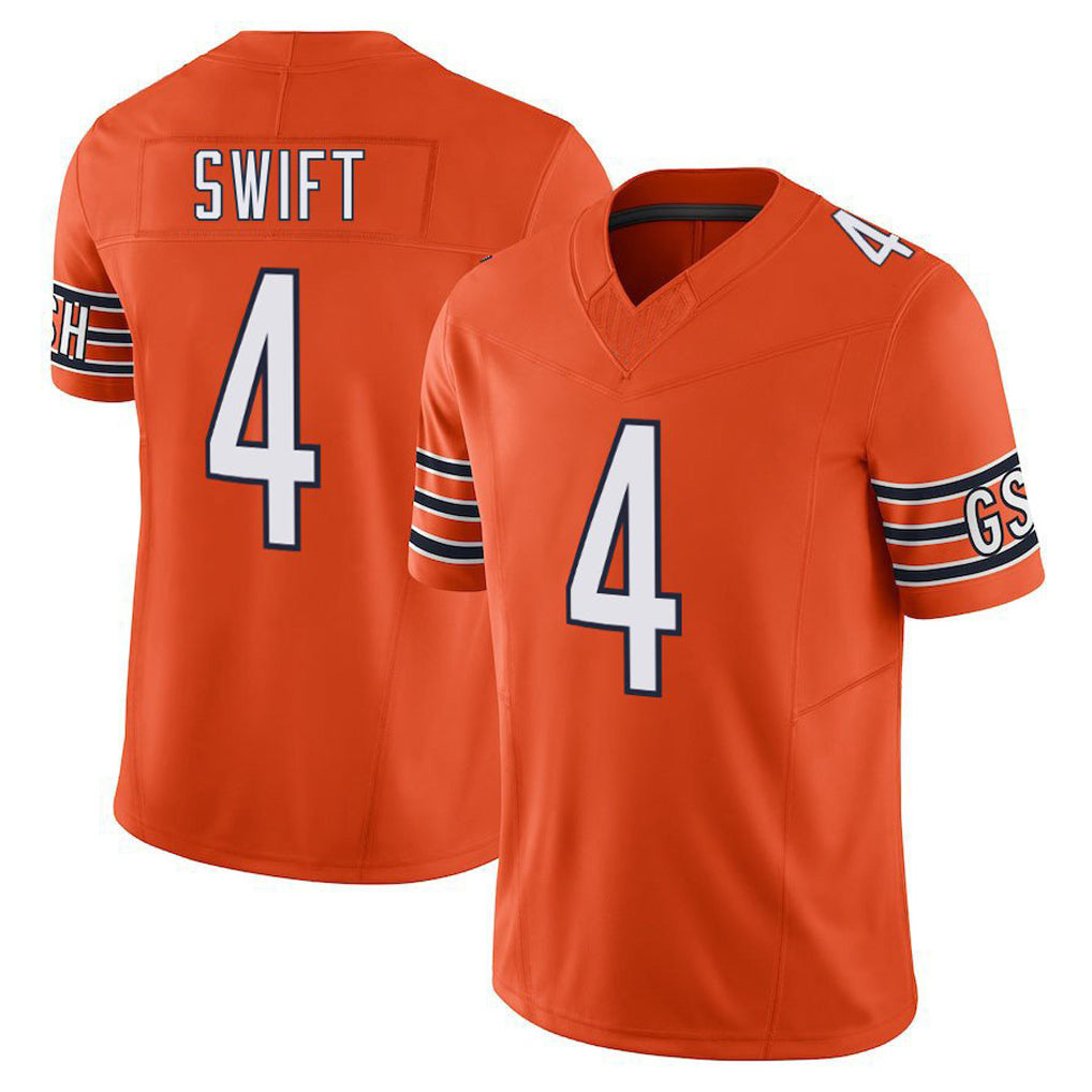 C.Bears #4 D'Andre Swift Player Orange Vapor F.U.S.E. Limited Home Game Edoa Stitched Jerseys