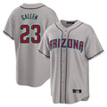 A.Diamondbacks #23 Zac Gallen Player Gray Road Home Game Edoa Stitched Jerseys