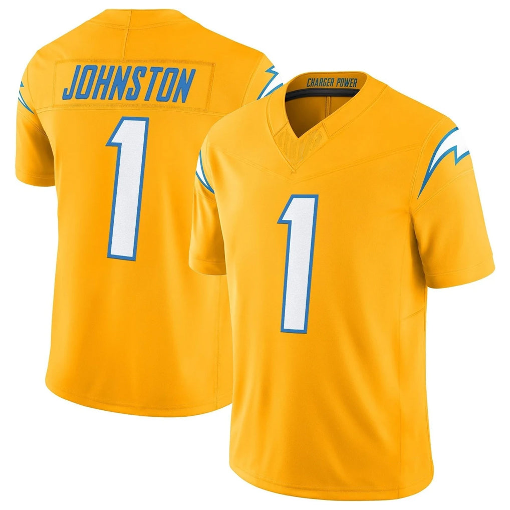 LA.Chargers #1 Quentin Johnston Player Gold Limited Vapor F.U.S.E. Home Game Edoa Stitched Jerseys