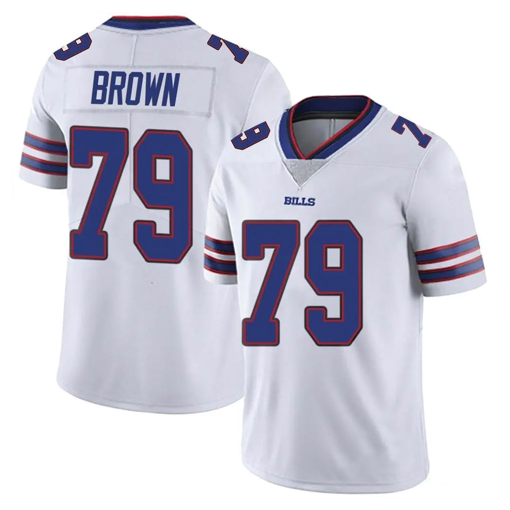 B.Bills #79 Spencer Brown Player White Vapor Untouchable Limited Edoa Stitched Jerseys