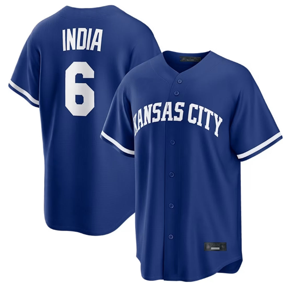 KC.Royals #6 Jonathan India Player Royal Game Home Edoa Stitched Jerseys