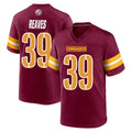 W.Commanders #39 Jeremy Reaves Player Burgundy Home Game Edoa Stitched Jerseys