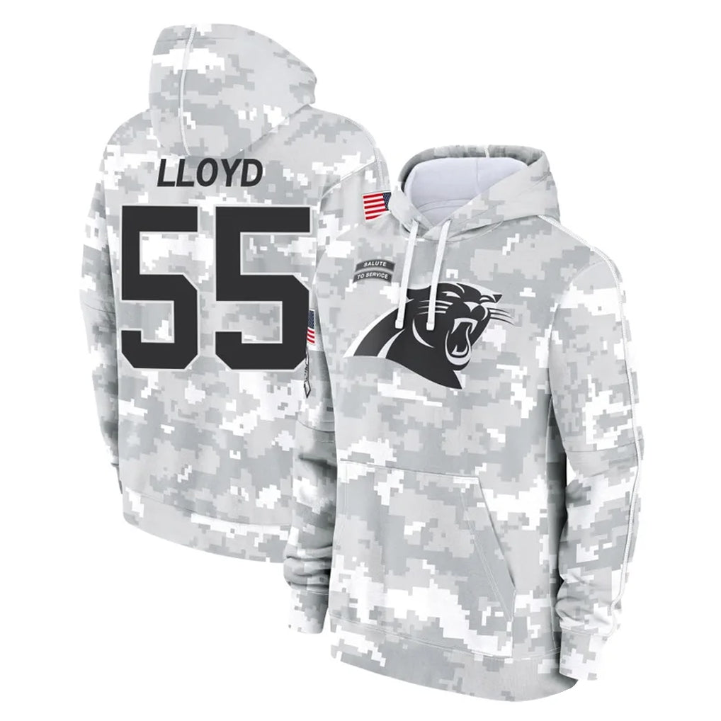 C.Panthers #55 Devin Lloyd Player Arctic Camo Salute to Service Pullover Hoodies Limited Game Edoa Stitched Jerseys