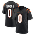 C.Bengals #0 DJ Turner II Player Black Home Game Edoa Stitched Jerseys