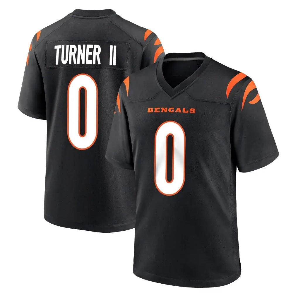 C.Bengals #0 DJ Turner II Player Black Home Game Edoa Stitched Jerseys