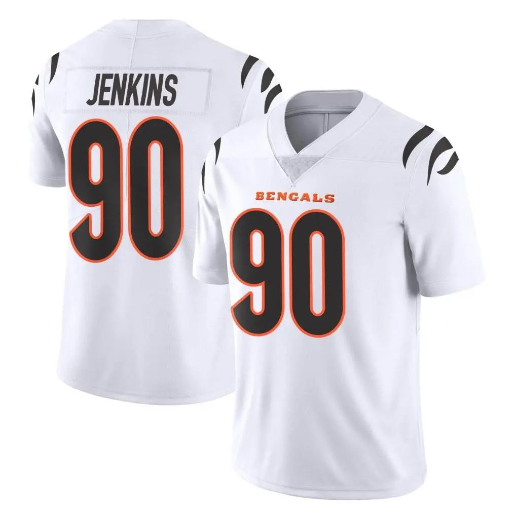 C.Bengals #90 Kris Jenkins Jr Player White Vapor Untouchable Limited Home Game Edoa Stitched Jerseys