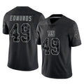 NY.Giants #49 Tremaine Edmunds Player Black Limited Reflective Home Game Edoa Stitched Jerseys