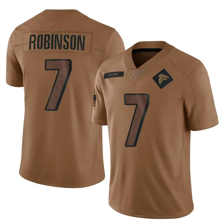 A.Falcons #7 Bijan Robinson Player Brown Salute To Service Limited Edoa Stitched Jerseys