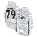 B.Ravens #79 Ronnie Stanley Player Arctic Camo Salute to Service Pullover Hoodie Edoa Stitched Jerseys