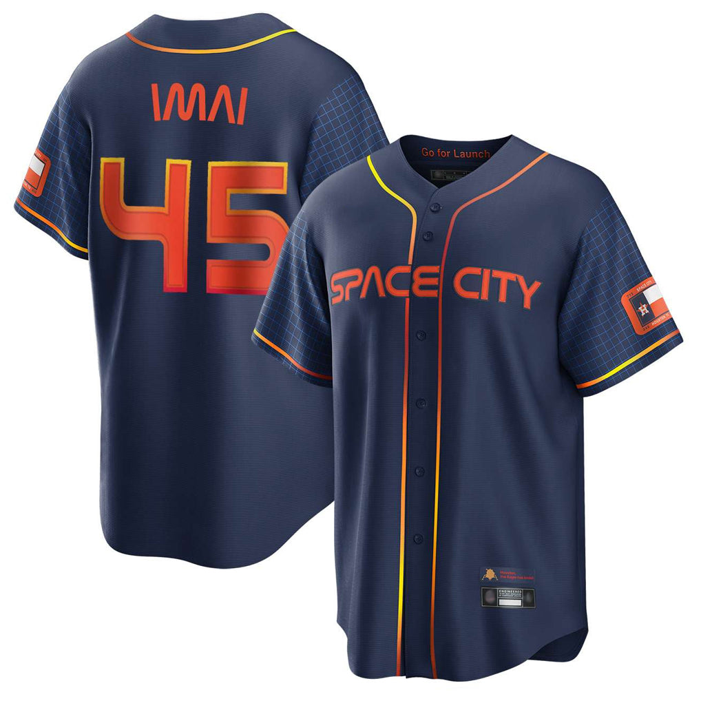 H.Astros #45 Tatsuya Imai Player Navy City Connect Home Game Edoa Stitched Jerseys